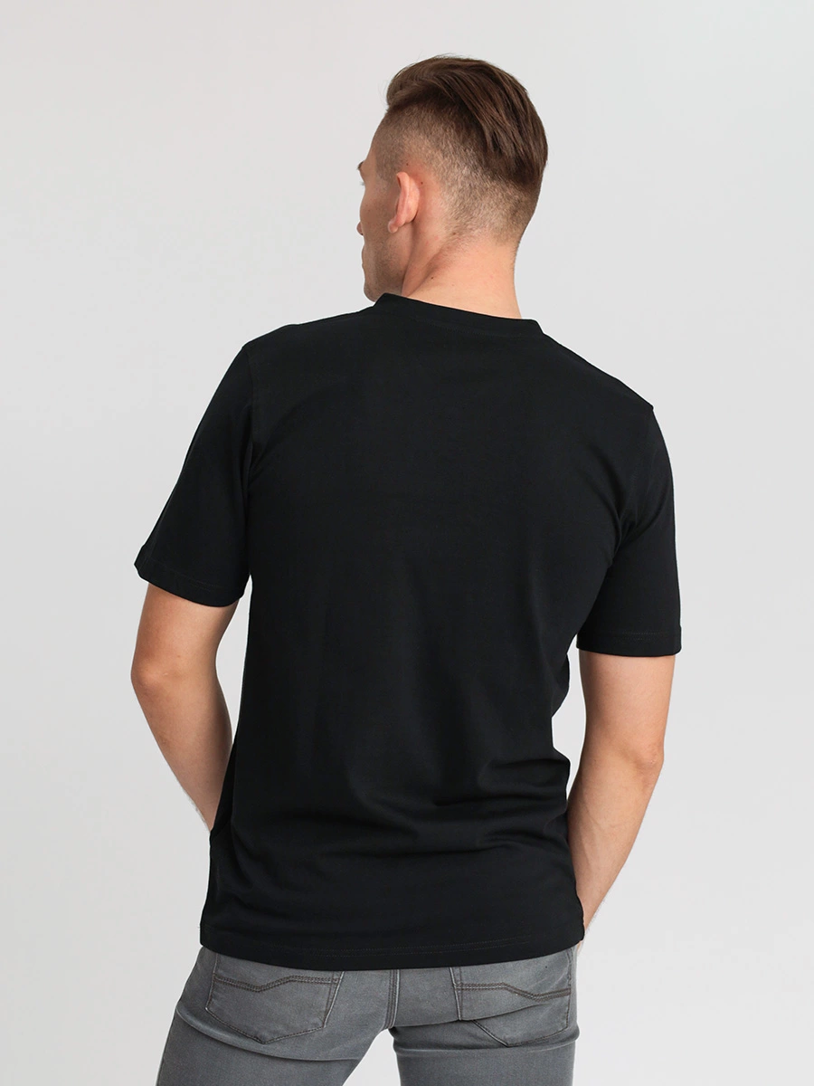 Черная хлопковая футболка с V-вырезом в подарочной коробке, 2 шт